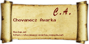 Chovanecz Avarka névjegykártya